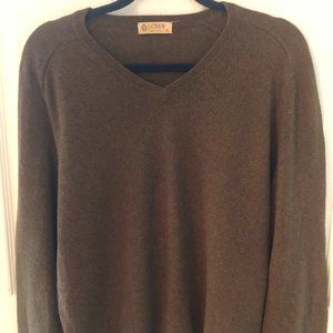 J.Crew Men's V-Neck Sweater - Chocolate Brown - Medium - Cashmere Cotton Blend